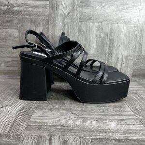 Steve Madden Bossy Women's size 10 Strappy Chucky Black Heels